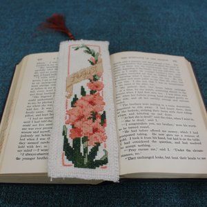Bookmark AUGUST-GLADIOLA Hand Stitched Flower of the Month Bookmark
